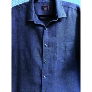 UNTUCKit Men's Casual Button Down Shirt - Dark Blue